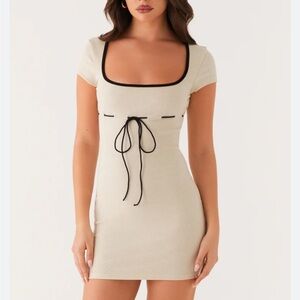 Keoni Ribbed Mini Dress - Oatmeal – Peppermayo